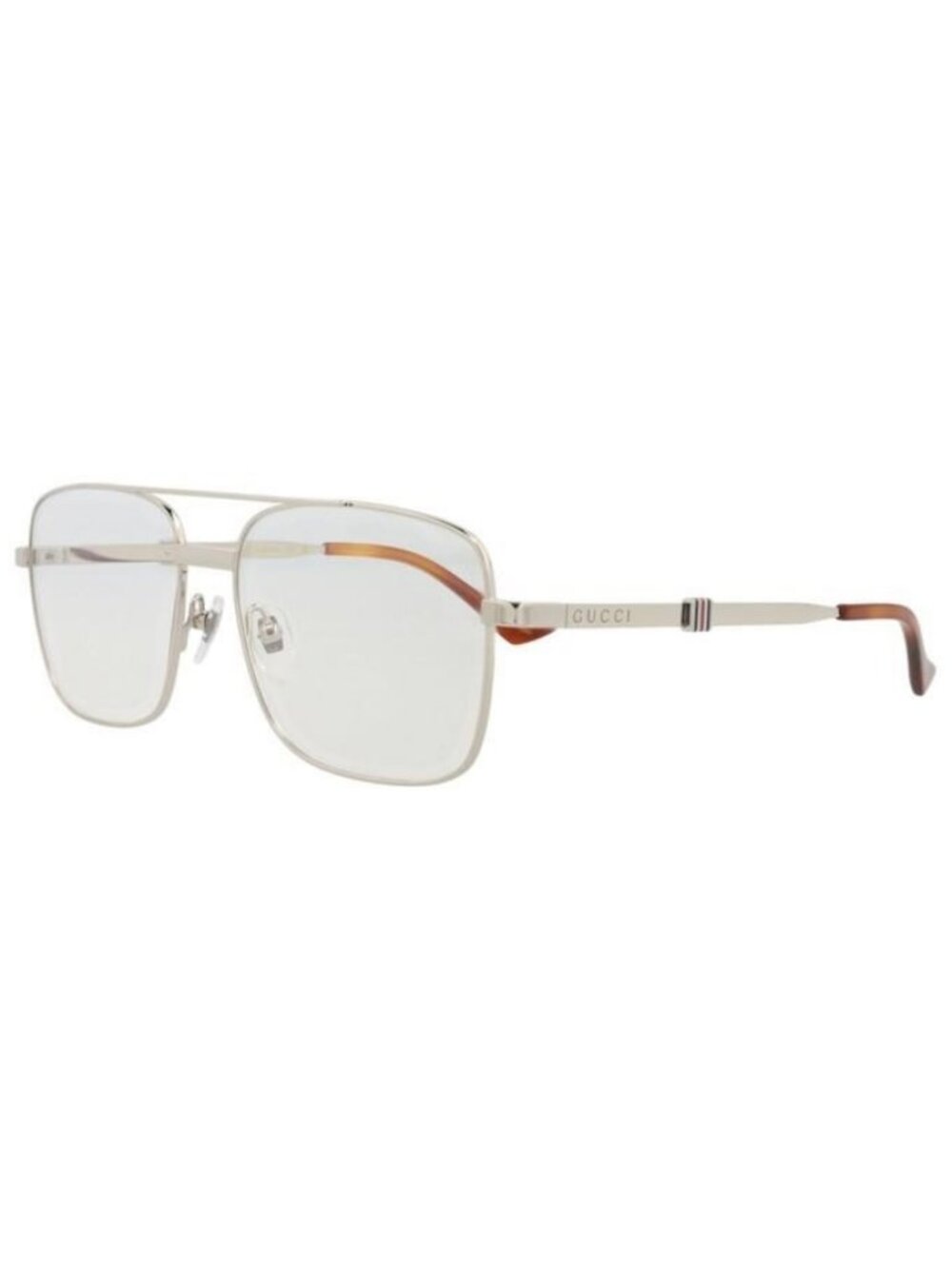 New Gucci Mens Aviator Silver Silver Transparent Fashion Designer Eyeglasses